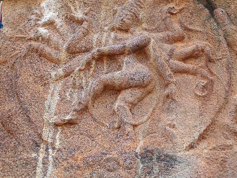 Nataraja relief on the northern wall of Srisailam temple
